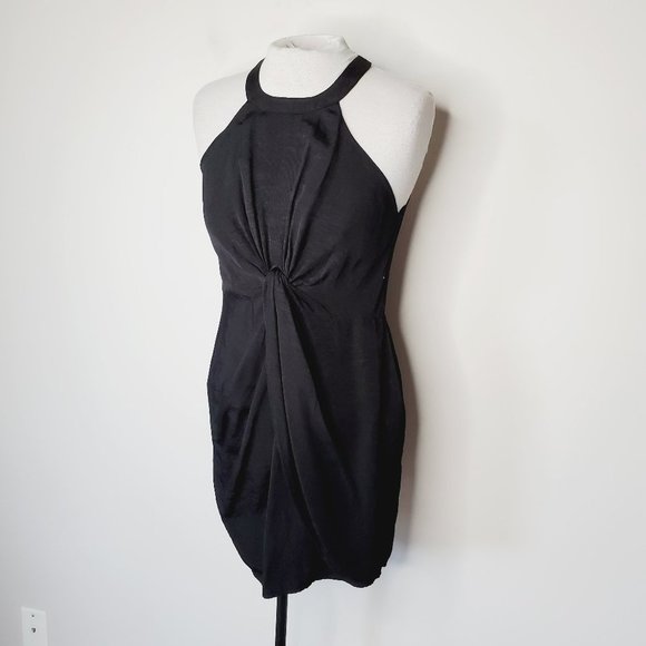 MINKPINK Knotted Front Black Mini Dress - Picture 3 of 12